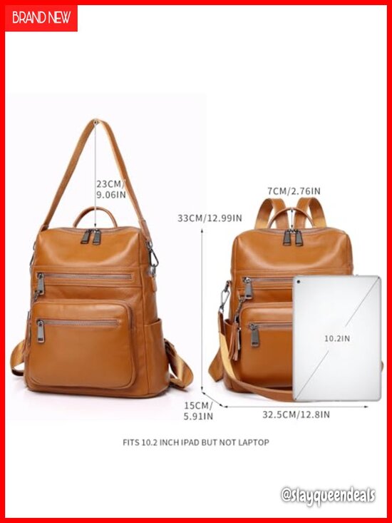 Genuine Leather Backpack Purse for Women | Convertible Shoulder Bag with main image 4
